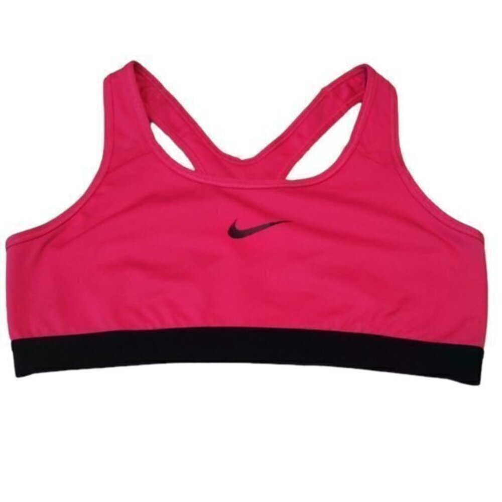 Nike Dri-Fit Hot Pink Black Sports Bra Size Large EUC #1201